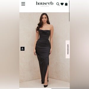 ADRIENNE
BLACK SATIN STRAPLESS CORSET MAXI